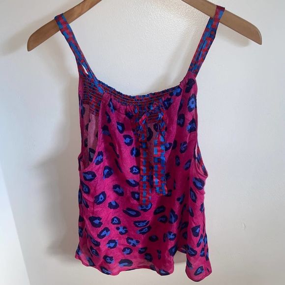 Anthropologie blue and pink Leopard Print Tank Top! - Picture 5 of 10